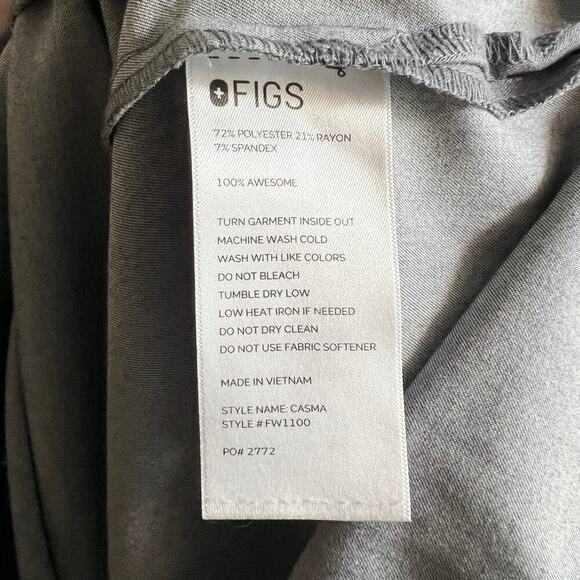 Figs Casma Scrub Top Women's XS Gray 3 Pocket Work Uniform V-neck Nurse Doctor - Picture 7 of 7